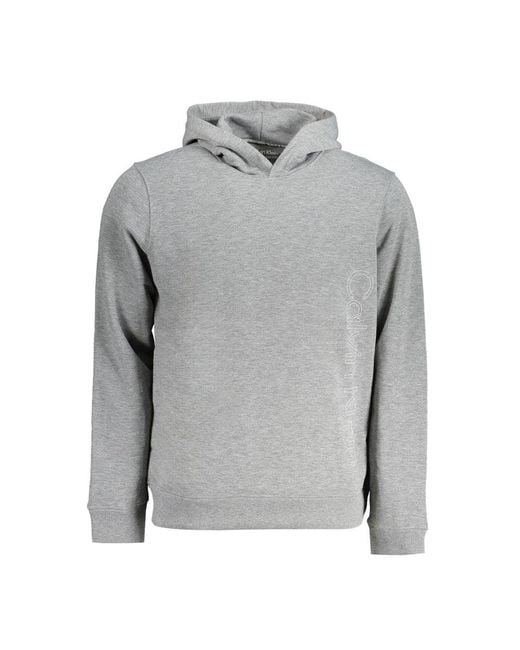 Calvin Klein Gray Grigio Polyester Men's Hoodie for men