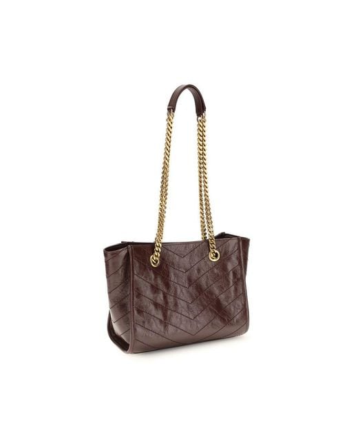 Saint Laurent Brown Calf Leather Bos Taurus Shoulder Bag