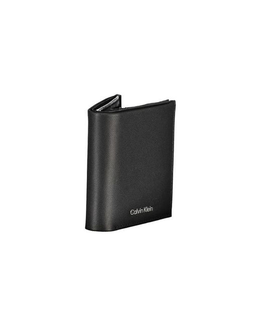 Calvin Klein Black Sleek Leather Bi-Fold Wallet With Rfid Block for men