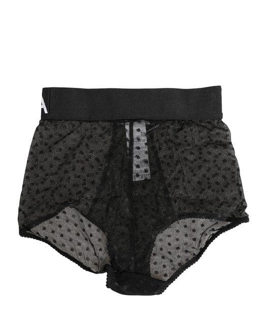 Dolce & Gabbana Black Logo Girdle High Waist Panty Underwear