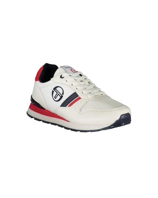 Sergio Tacchini White Vintage Inspired Sergio Sneakers With Embroidery for men