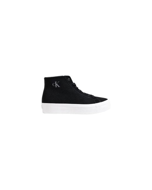 Calvin Klein Black Platform High Top Sneaker Ck Logo