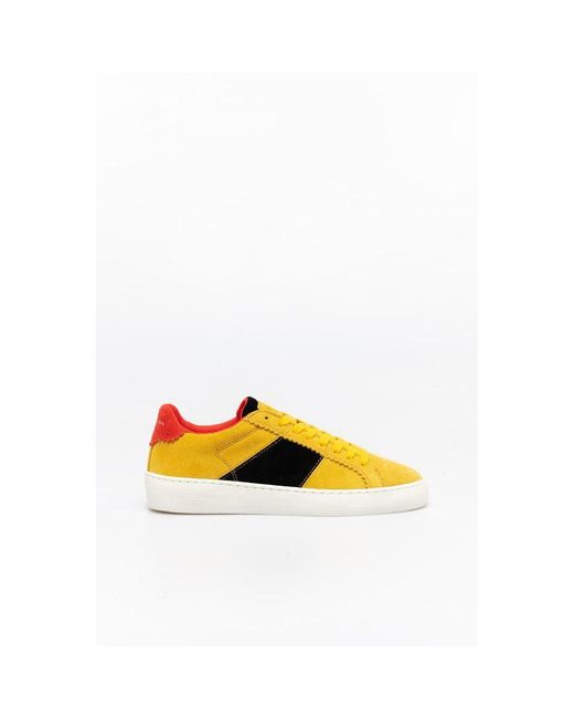 Scotch & Soda Yellow Leather Low Top Sneakers for men