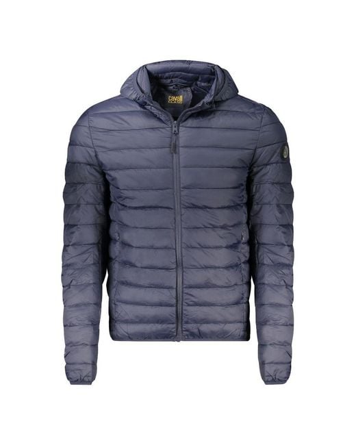 Roberto Cavalli Blue Polyester Jacket for men