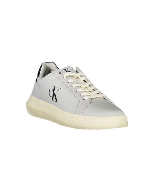 Calvin Klein Brown White Polyurethane Men's Sneaker for men