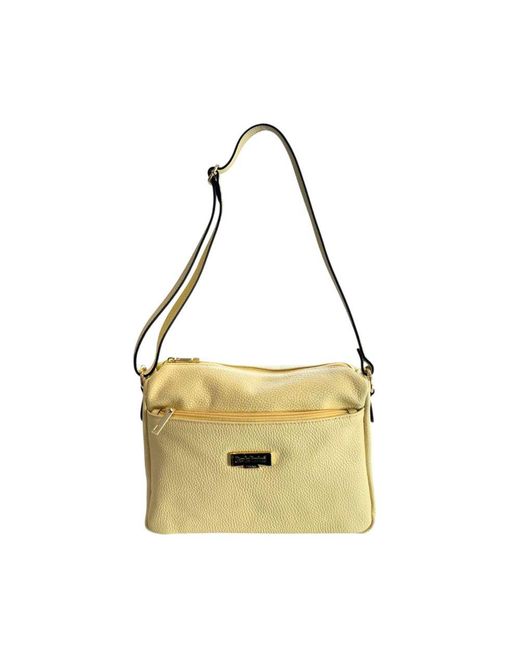 Baldinini Metallic Bicolor Cowhide Crossbody Bag