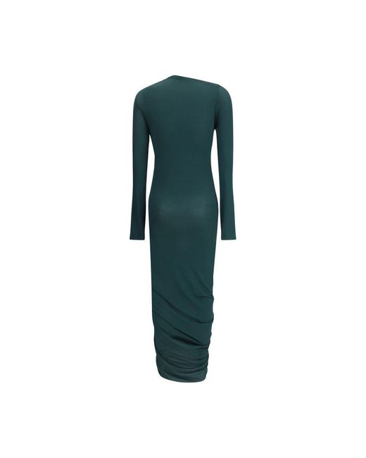 Ferragamo Green Ferragamo Draped Midi Dress