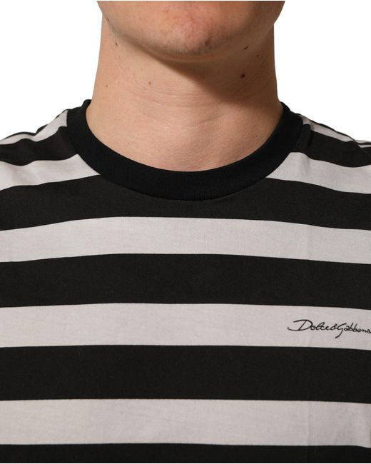 Dolce & Gabbana Black Stripes Cotton Sleeveless T-Shirt for men