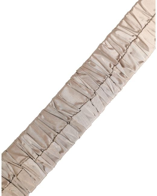 Gianfranco Ferré Natural Beige Polyester Silver Metal Buckle Waist Belt