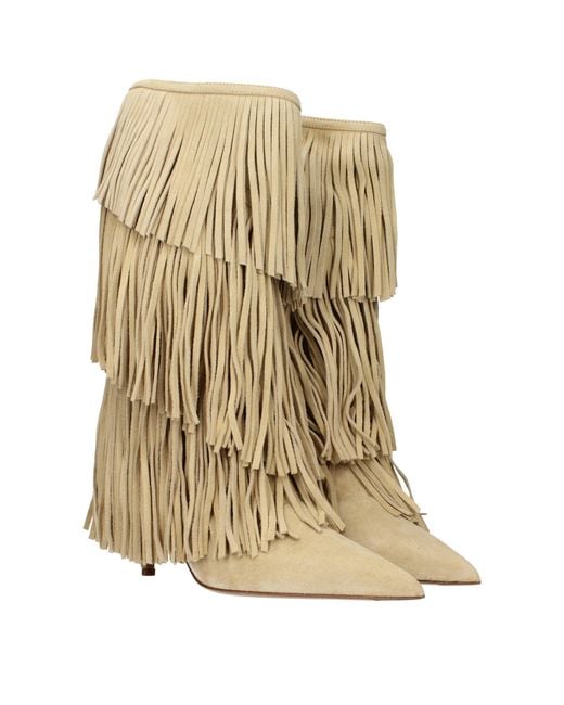 Paris Texas Natural Suede Boots/Ecru