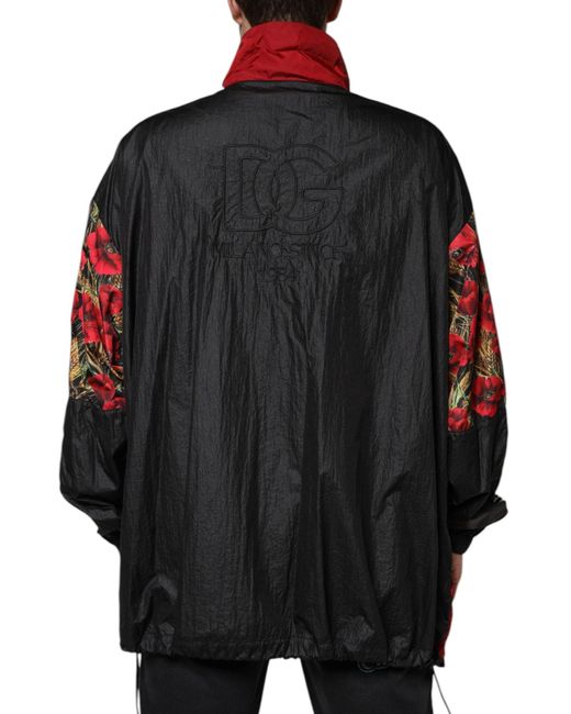 Dolce & Gabbana Red Multicolor Patchwork Men Full Zip Sweater for men