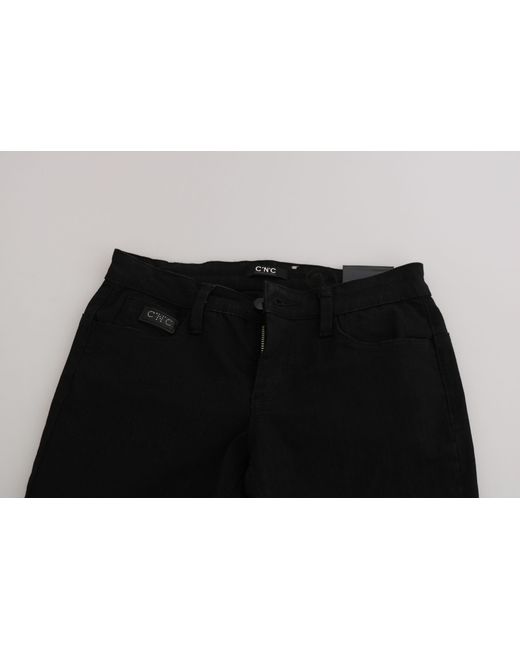CoSTUME NATIONAL Black Sequined Mid Waist Slim Fit Denim Jeans
