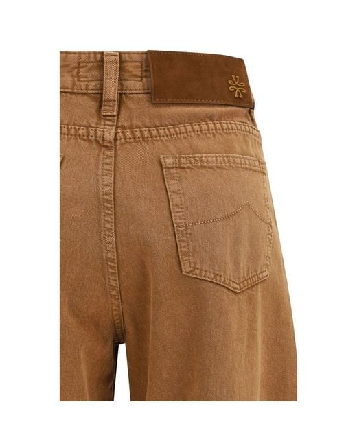 Jacob Cohen Brown Cotton Relaxed Fit Jeans