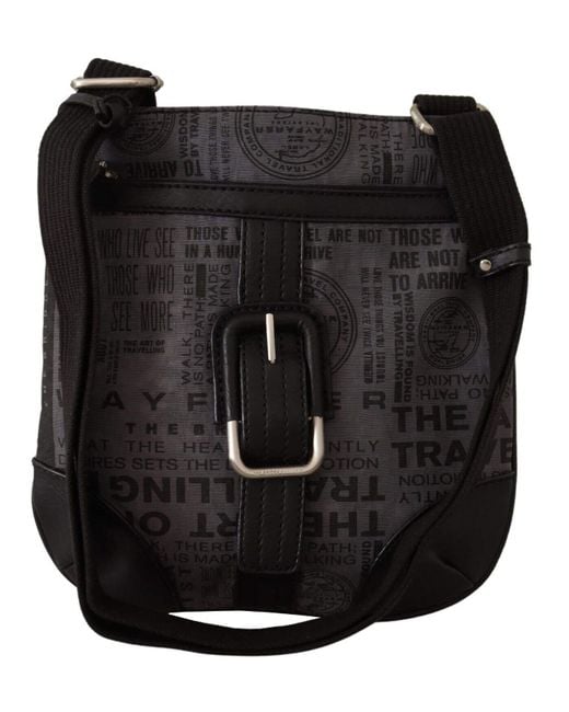 WAYFARER Black Gray Printed Logo Shoulder Crossbody Purse Bag