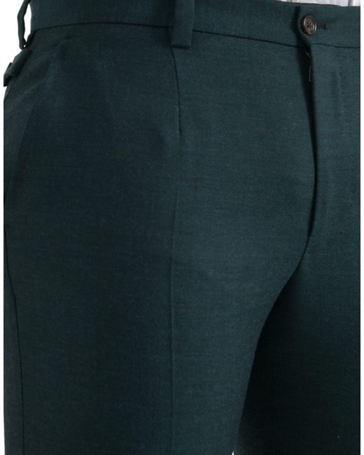 Dolce & Gabbana Blue Wool Skinny Slim Dress Pants for men