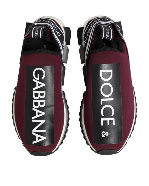 Dolce & Gabbana Purple Maroon Slip On Sorrento Men Sneakers Shoes for men