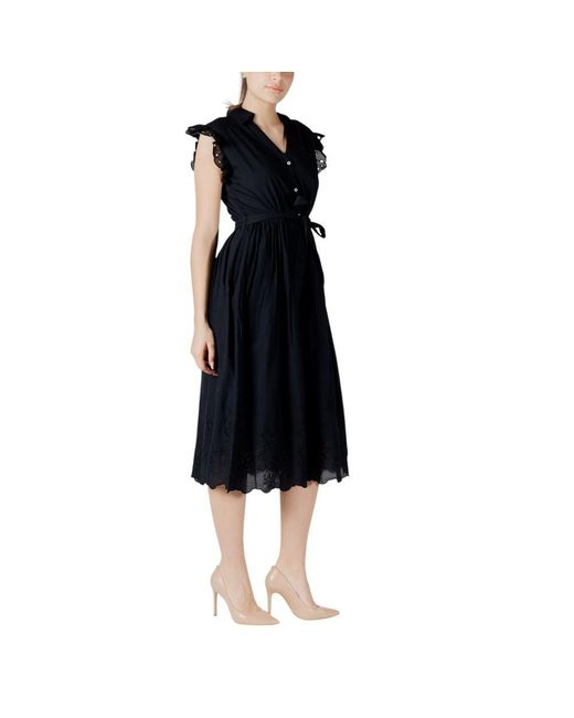 VILA CLOTHES Black Cotton Midi