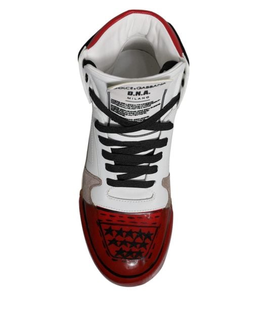 Dolce & Gabbana Brown Leather High Top Sneakers Shoes for men