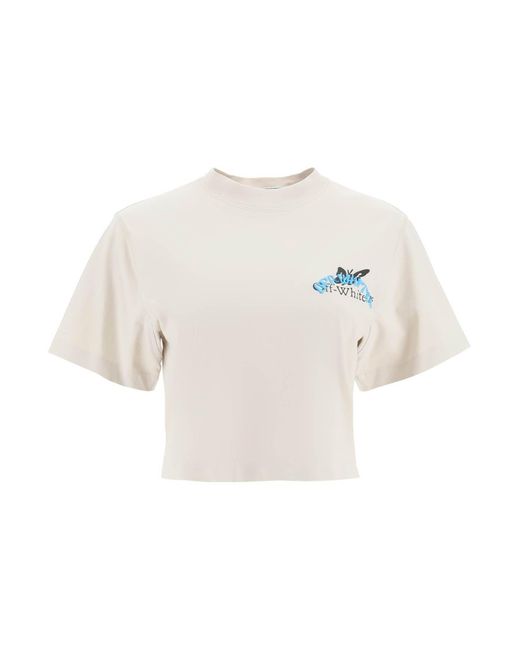 Off-White c/o Virgil Abloh White Cropped Butterfly T-shirt