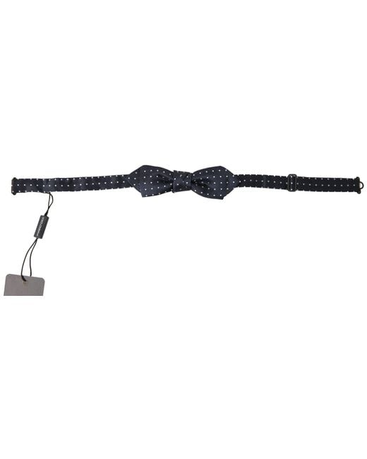 Dolce & Gabbana Black Polka Dot Silk Neck Bow Tie for men