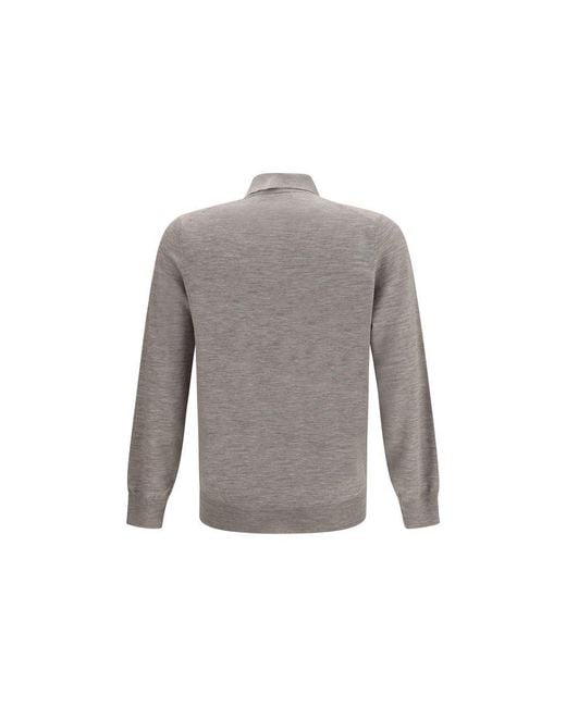 Brunello Cucinelli Gray Cashmere Sweatshirt for men