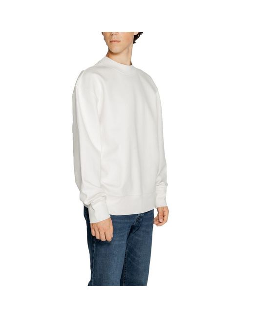 Calvin Klein White Recycled Cotton Sweatshirt for men