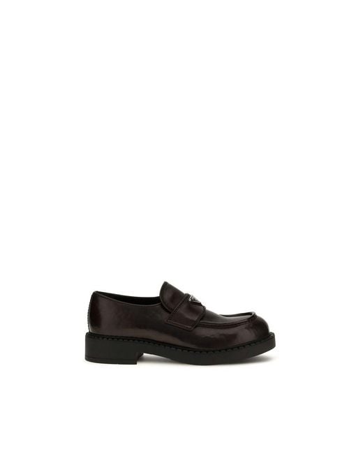 Prada Black Brown Calf Leather Bos Taurus Slip for men