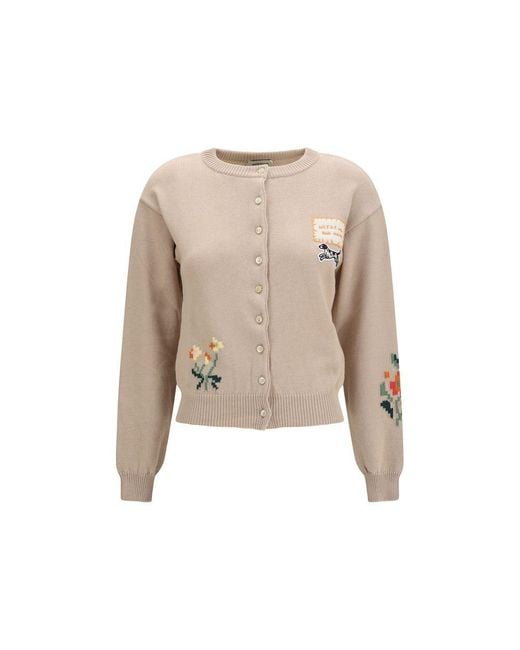 Max Mara Natural Beige Cotton Cardigan