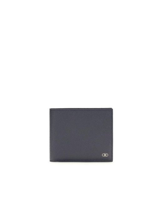 Ferragamo Blue Calf Leather Bos Taurus Wallet for men