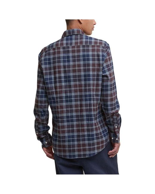 Barbour Blue Bicolor Cotton Pattern Shirt for men