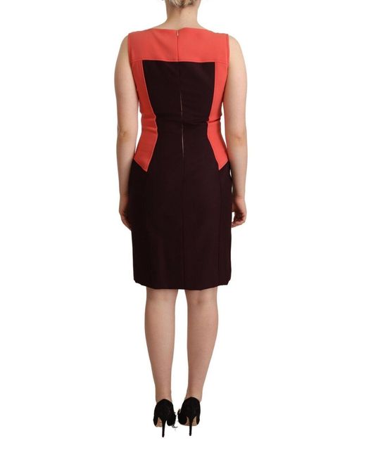 CO|TE Black Co|Te Multicolor V-Neck Sleeveless Sheath Dress