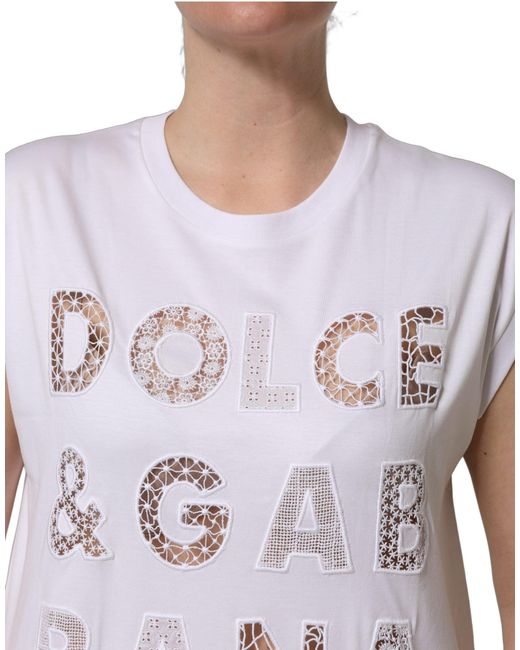 Dolce & Gabbana White Logo Round Neck Sleeveless T