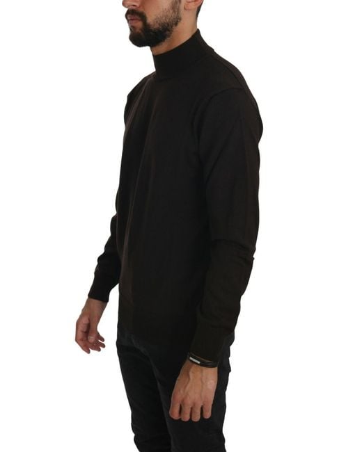 Mila Schon Black Mila Schön Turtle Neck Pullover Wool Sweater for men