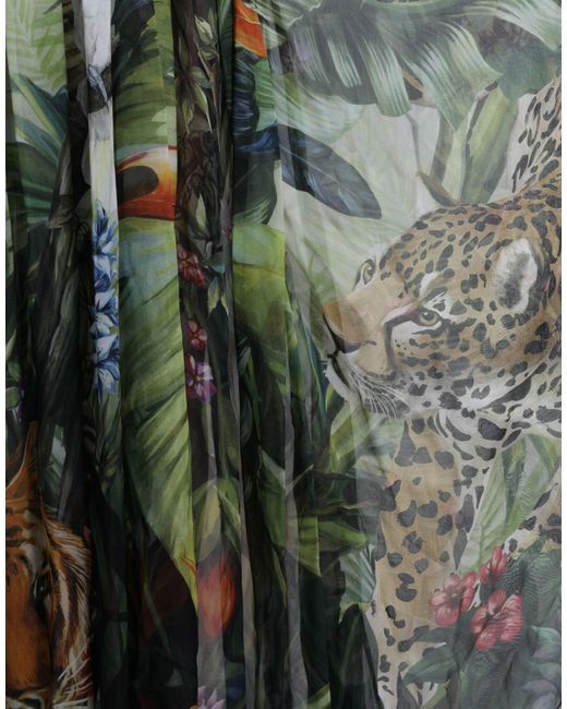 Dolce & Gabbana Green Multicolor Jungle Print A