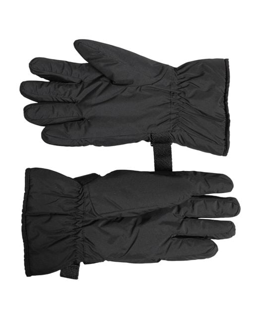 Dolce & Gabbana Black Windproof Ski Winter Warm Non Slip Gloves for men