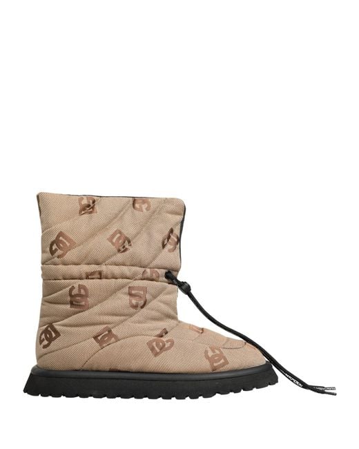 Dolce & Gabbana Brown Logo Print Lace Up Snow Boots Shoes for men