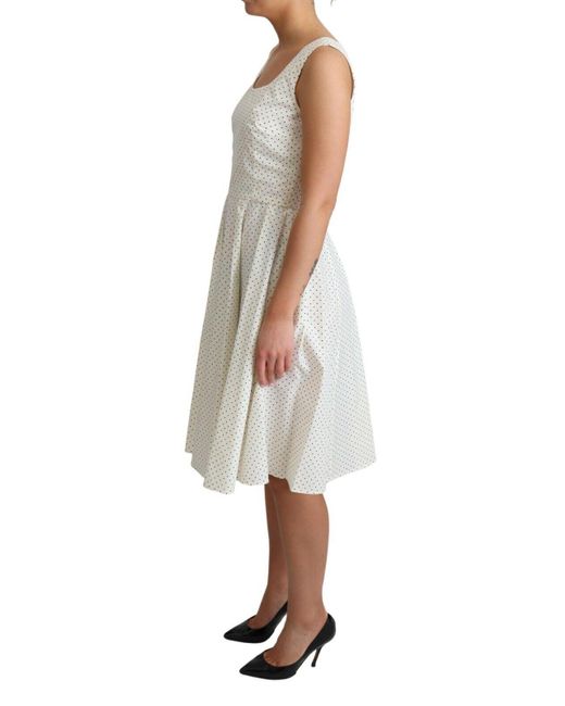 Dolce & Gabbana Multicolor White Polka Dotted Cotton A-line Dress
