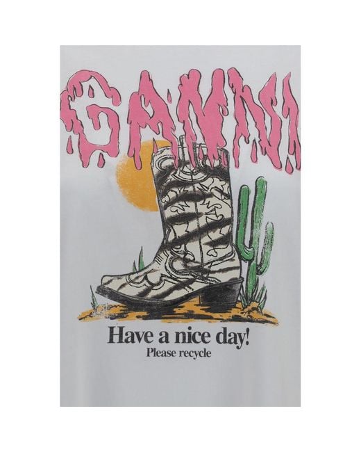 Ganni White Cotton T