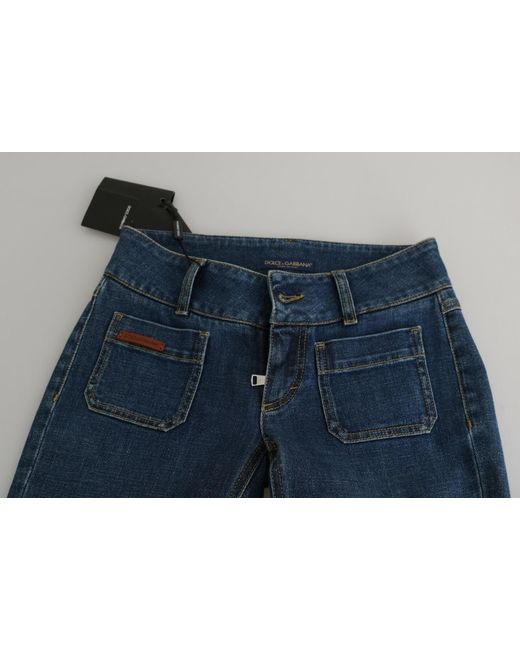 Dolce & Gabbana Blue Slim Fit Cropped Mid Waist Denim Jeans