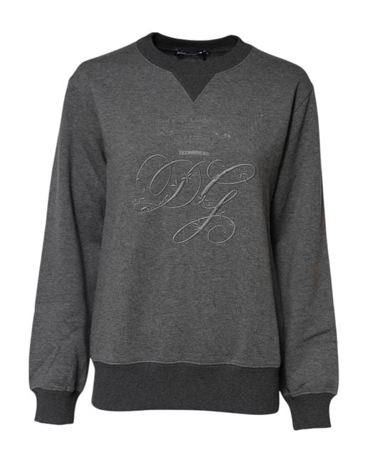 Dolce & Gabbana Gray Dg Logo Embroidered Pullover Sweater