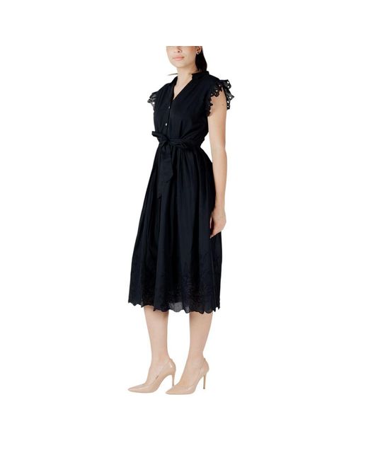 VILA CLOTHES Black Cotton Midi