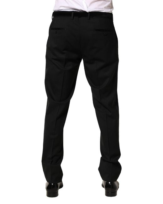 Dolce & Gabbana Black Wool Skinny Dress Trouser Pants Virgin for men