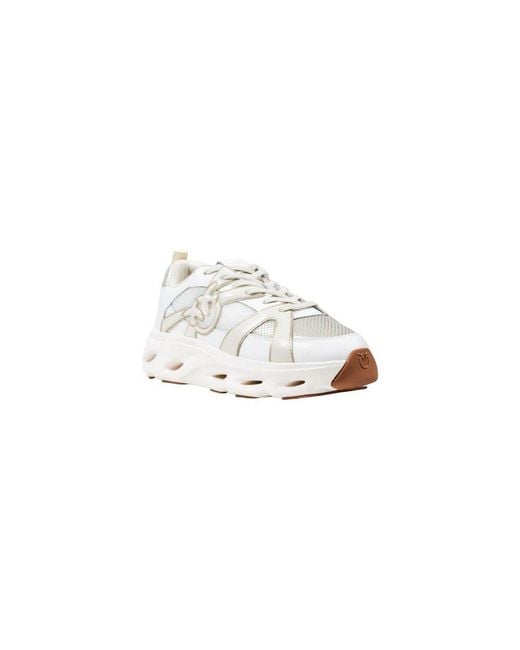 Pinko White Leather Athletic Sneakers