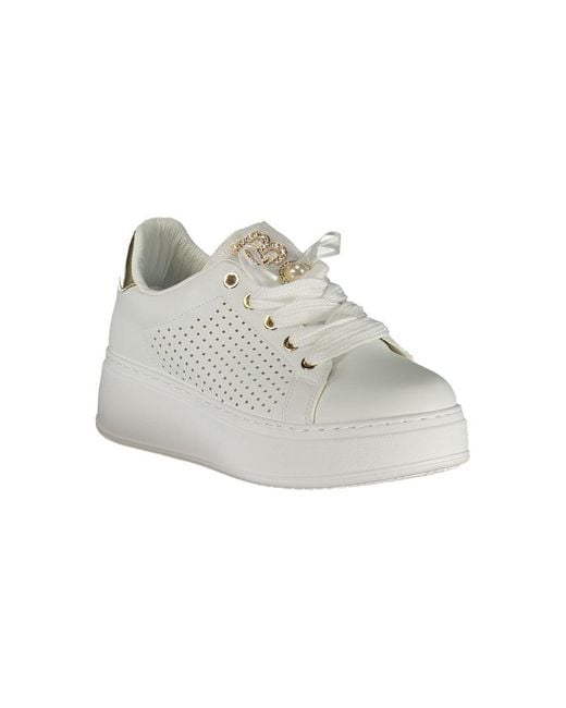 Laura Biagiotti White Bianco Polyurethane Sneaker