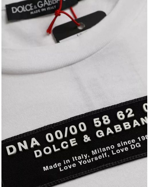 Dolce & Gabbana Gray Cotton Dg Applique Casual T-Shirt for men