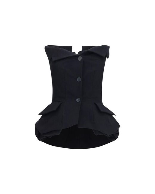 Magda Butrym Black Silk Waistcoat