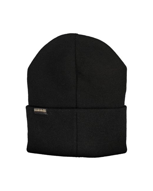 Napapijri Black Acrylic Hats & Cap for men