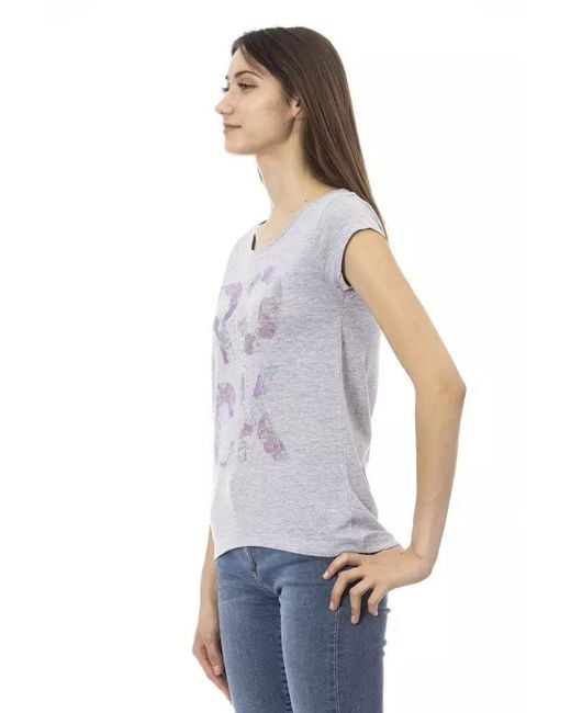 TRUSSARDI ACTION White Gray Cotton T