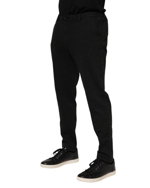 Dolce & Gabbana Black Dark Gray Viscose Dress Men Pants for men