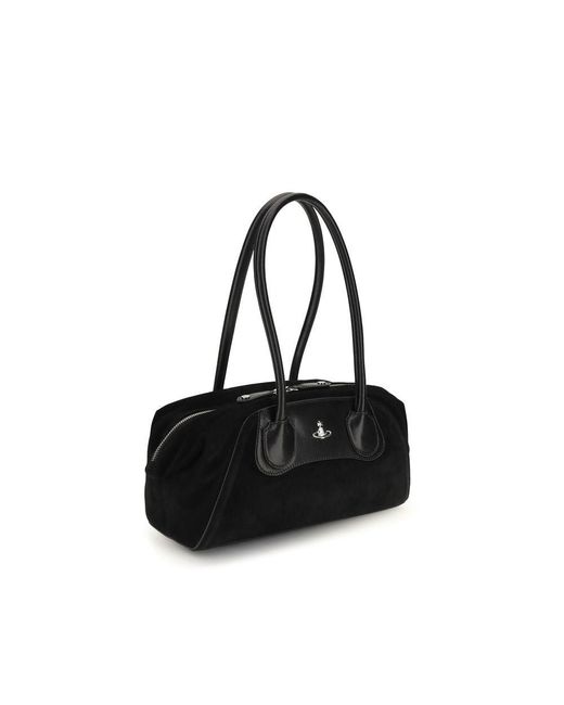 Vivienne Westwood Black Calf Leather Bos Taurus Shoulder Bag